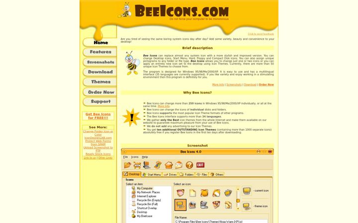 Screenshot of beeicons.com