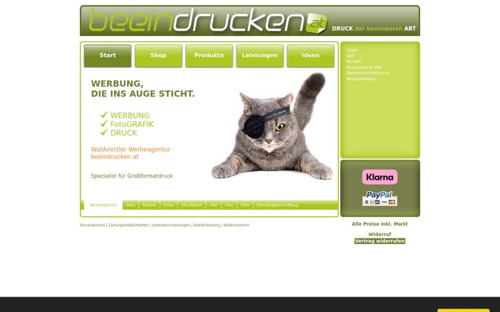 Screenshot of beein-drucken.at