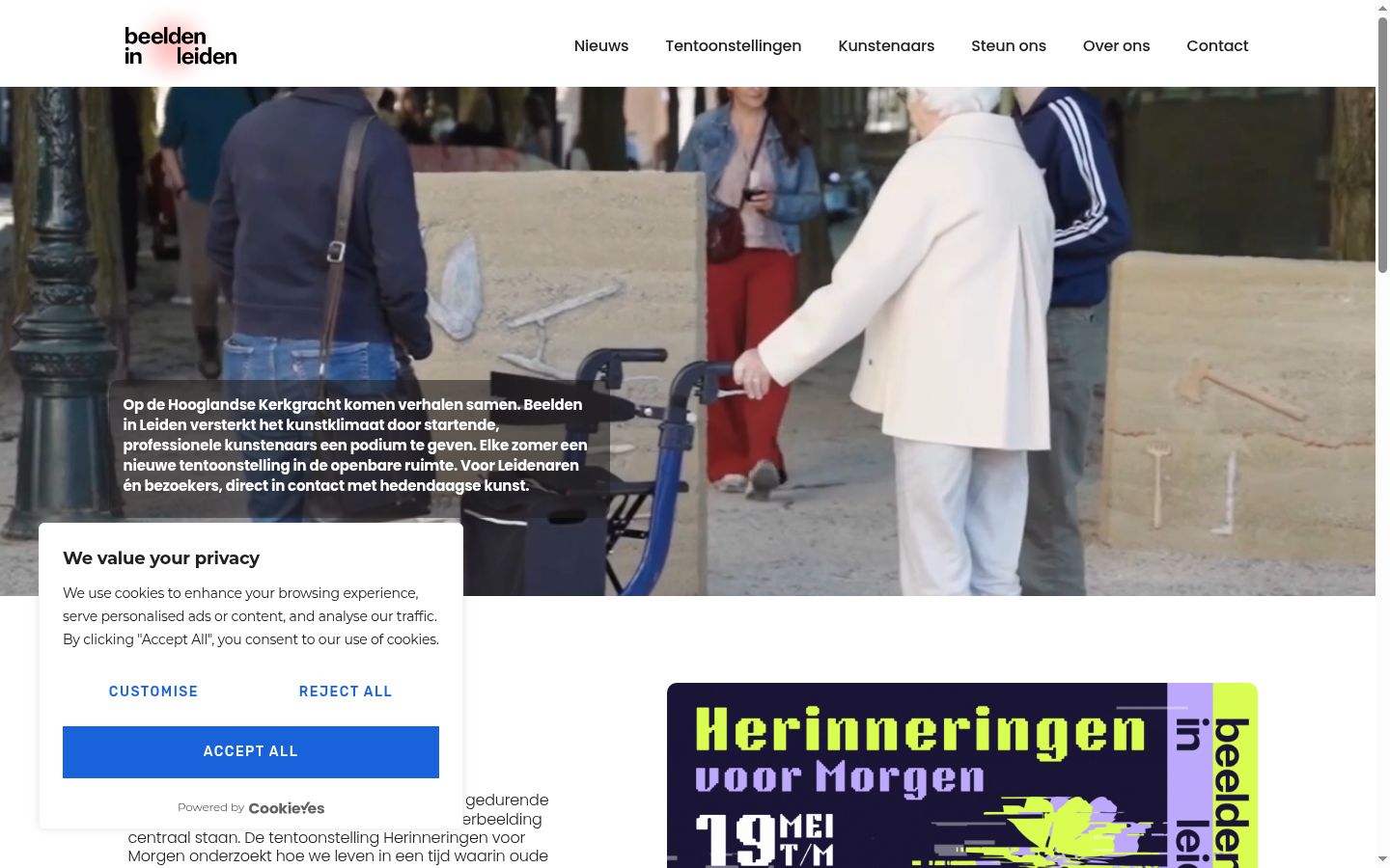 Screenshot des Einwilligungsbanners vor jeglicher Interaktion
