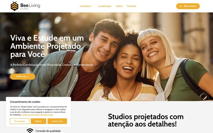 Screenshot of beelivingstudios.com.br