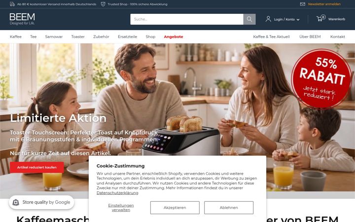 Screenshot of beem.de