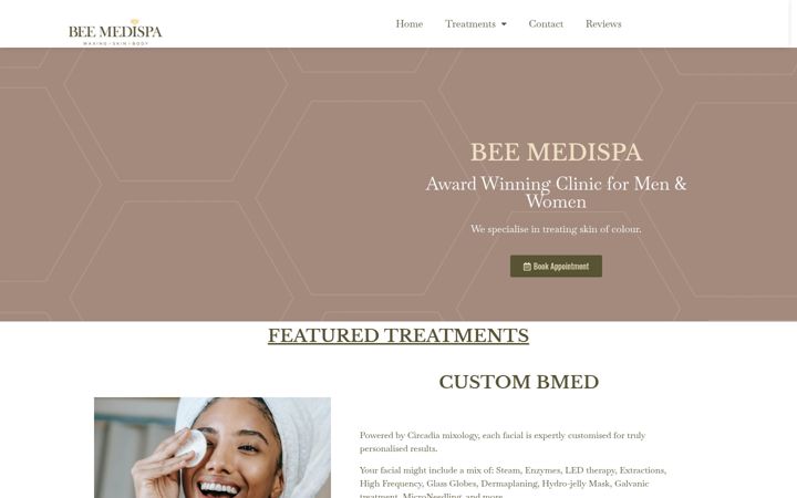 Screenshot of beemedispa.com