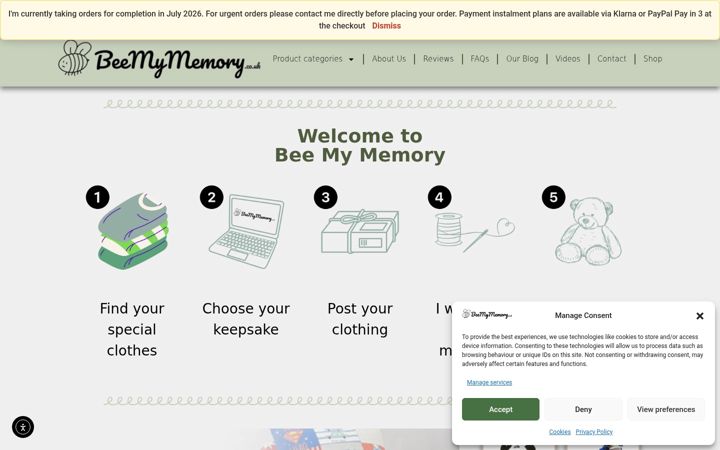 Screenshot di beemymemory.co.uk