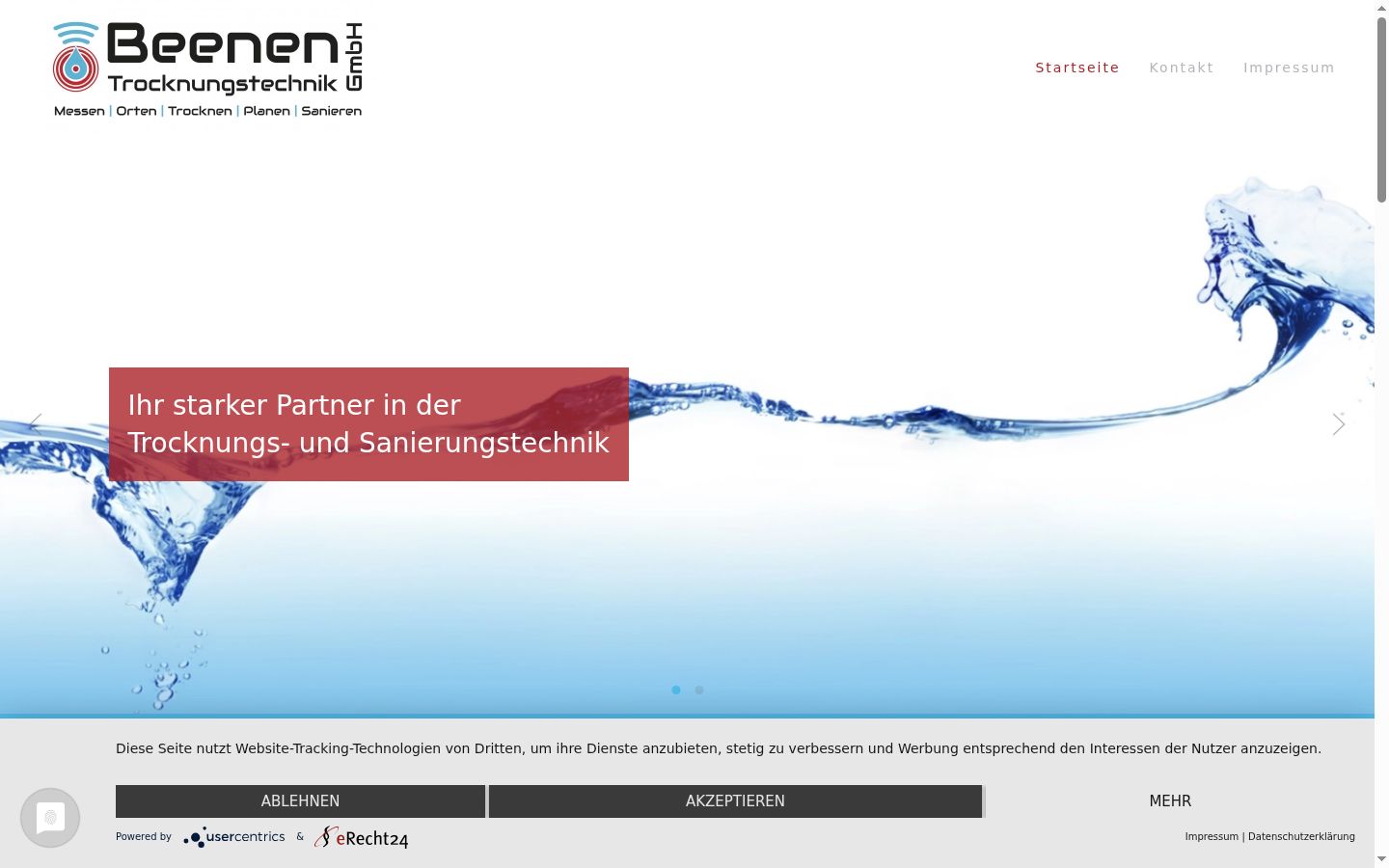 Screenshot del banner di consenso mostrato prima di qualsiasi interazione