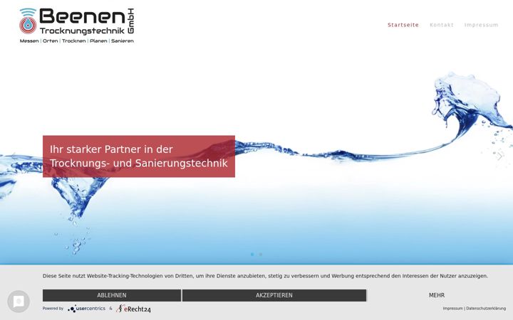 Screenshot of beenen-trocknungstechnik.de