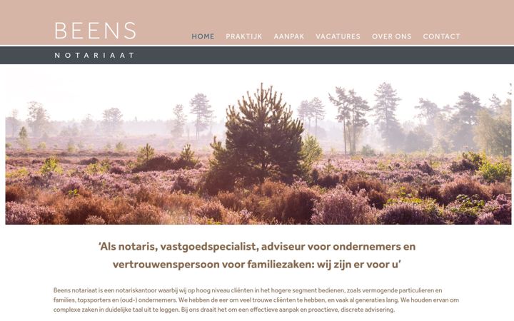 Posnetek zaslona beensnotariaat.nl
