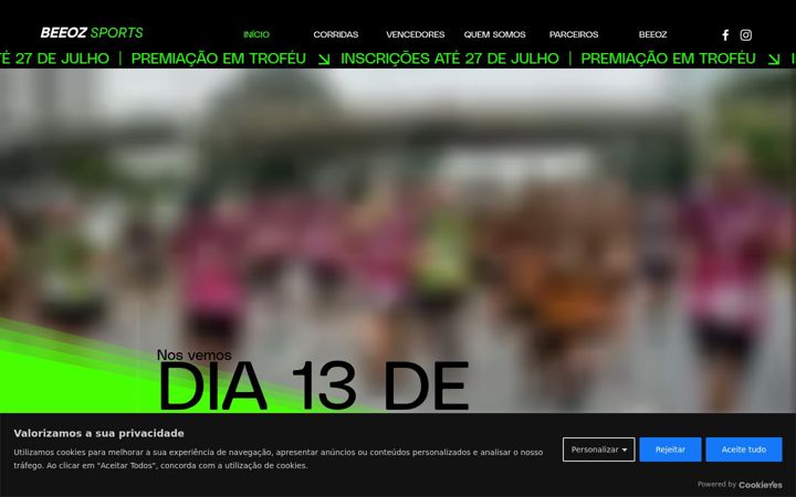 Screenshot of beeozsports.com.br