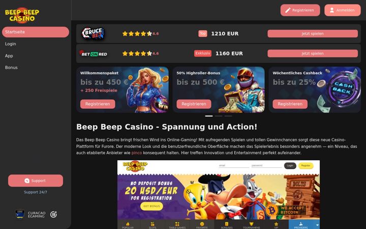 Screenshot ta' beepbeep-casino.de