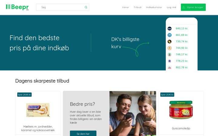 Screenshot of beepr.dk