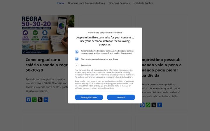Screenshot of beepremium4free.com