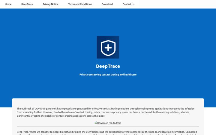 Screenshot of beeptrace.net
