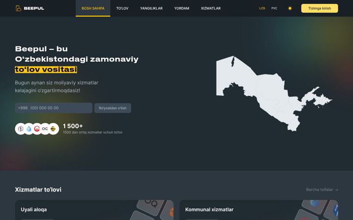 Screenshot of beepul.uz
