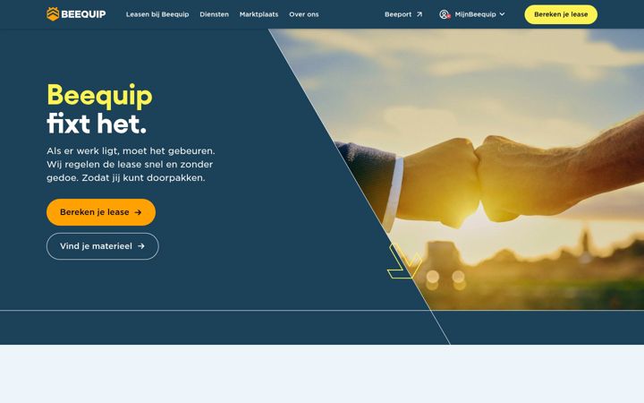 Screenshot of beequip.nl