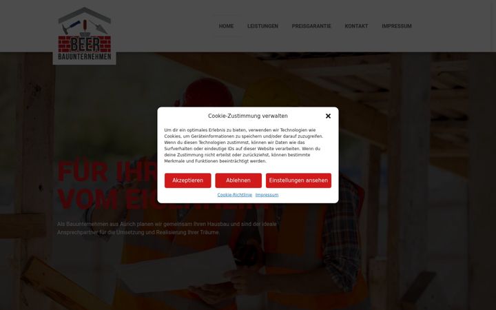 Screenshot of beer-bauunternehmen.de