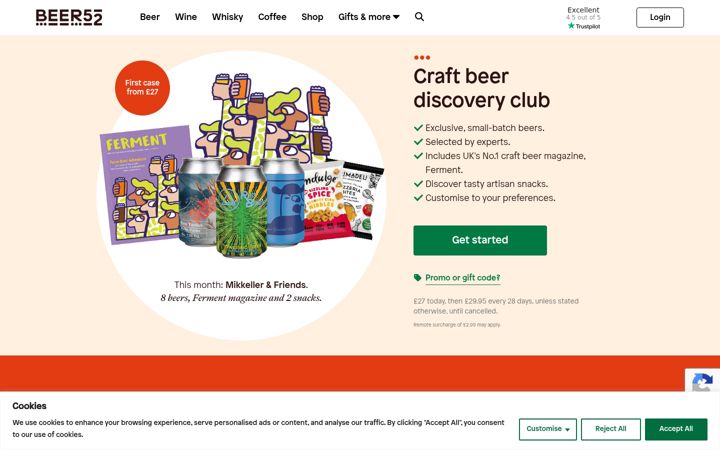 Screenshot of beer52.com