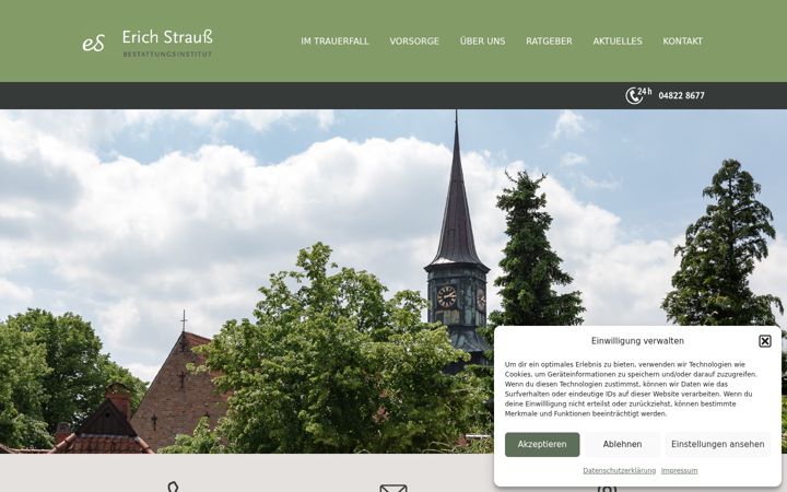 Screenshot of beerdigungsinstitut-erich-strauss-gmbh.de