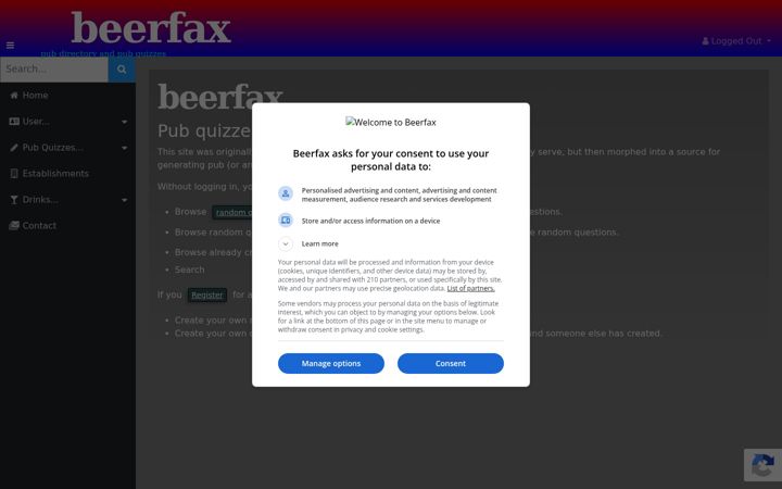 Screenshot of beerfax.com