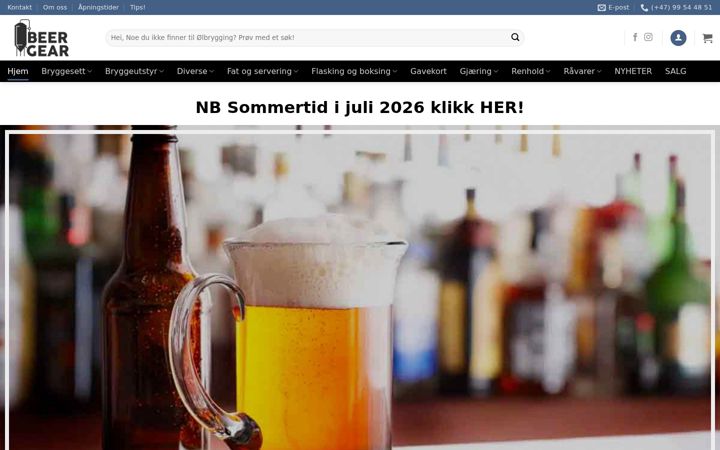 Screenshot of beergear.no