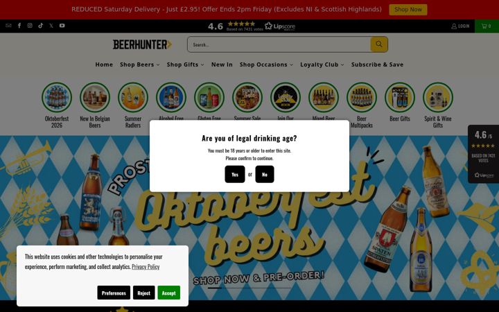 Screenshot of beerhunter.co.uk