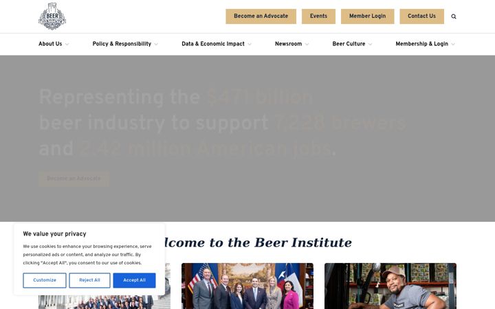 Captura de pantalla de beerinstitute.org