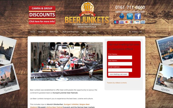 Screenshot of beerjunkets.com