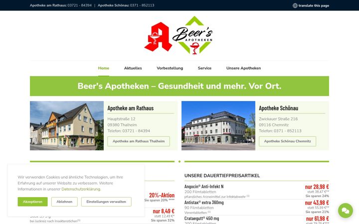 Screenshot of beers-apotheken.de