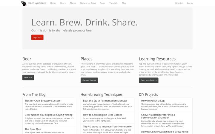 Екранна снимка на beersyndicate.com