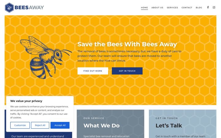 Screenshot of beesaway.co.uk