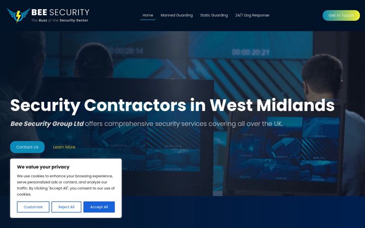 Screenshot of beesecuritygroup.co.uk