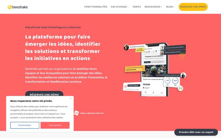 Screenshot of beeshake.com