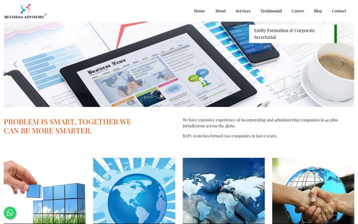 Screenshot of beeshmaadvisory.sg