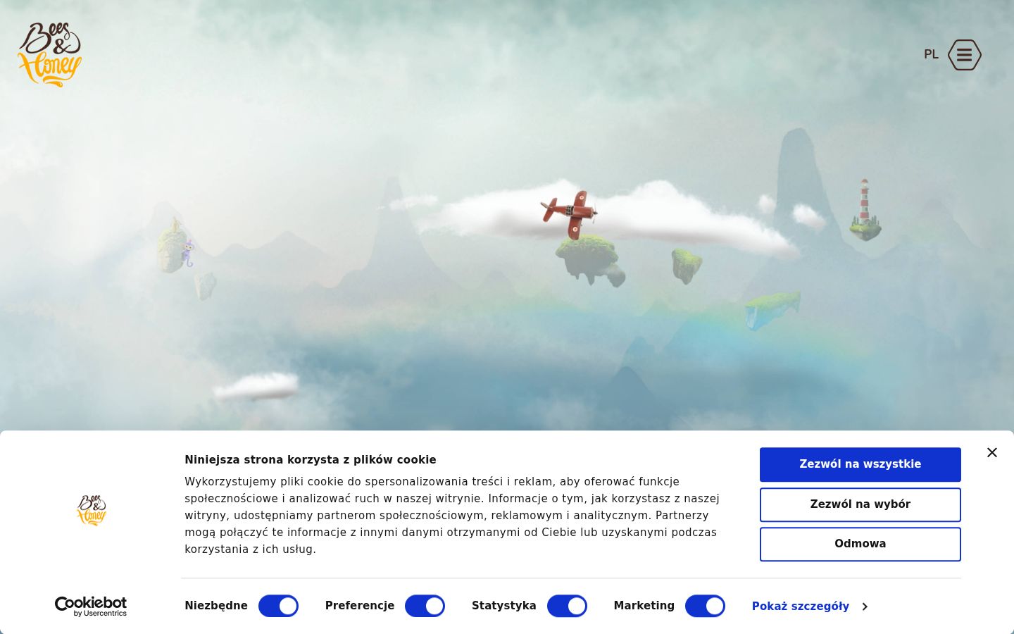 Captura de ecrã do banner de consentimento apresentado antes de qualquer interação