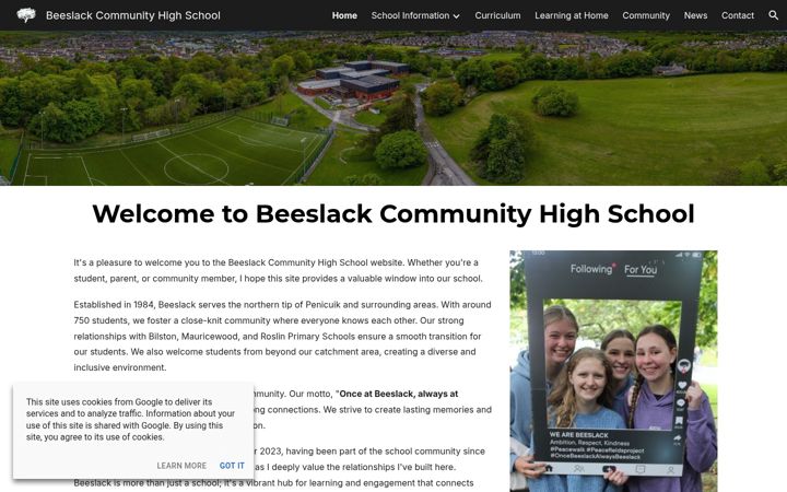 Screenshot of beeslackhigh.co.uk