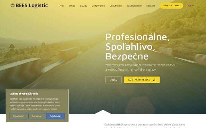 Zrzut ekranu beeslogistic.sk