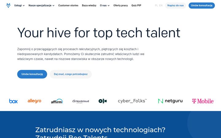 Screenshot of beetalents.com