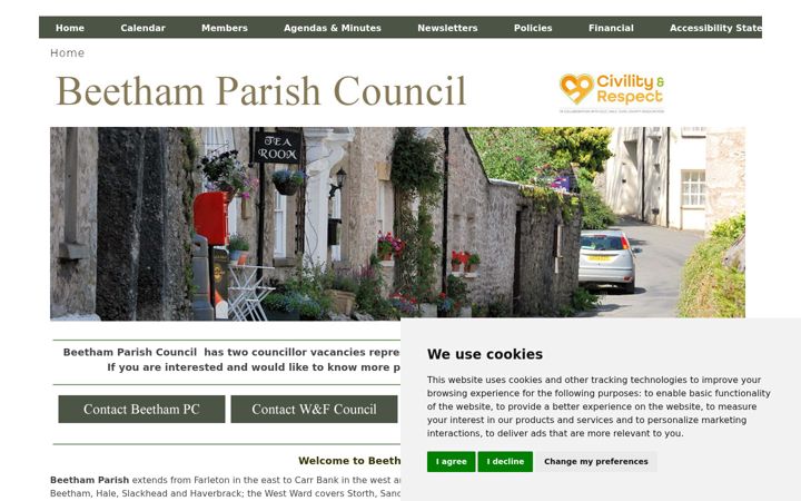 Screenshot of beetham-pc.gov.uk