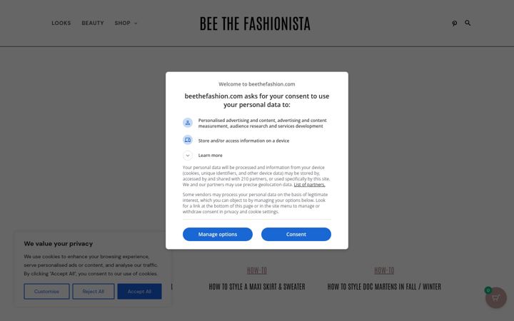 Screenshot of beethefashion.com