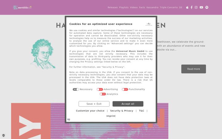 Screenshot of beethoven-playon.com