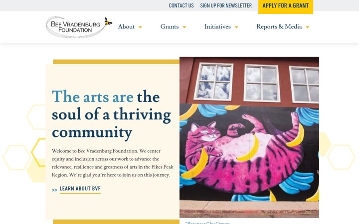 Captura de pantalla de beevradenburgfoundation.org
