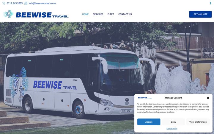 Screenshot of beewisetravel.co.uk