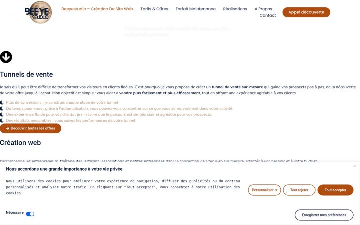 Screenshot of beeyestudio.fr