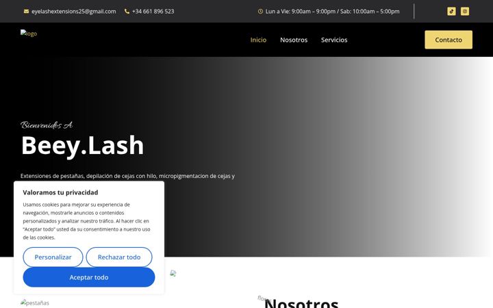 Screenshot of beeylash.es