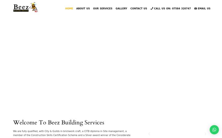 Snimka zaslona za beezbuildingservices.co.uk