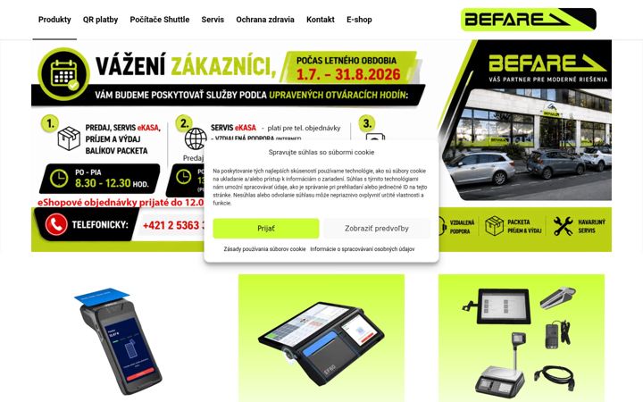 Zrzut ekranu befare.sk