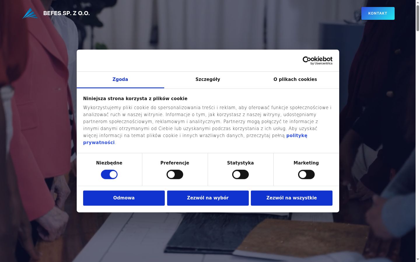 Captura de ecrã do banner de consentimento apresentado antes de qualquer interação