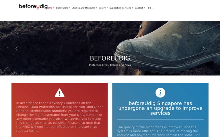 Screenshot of beforeudig.com.sg