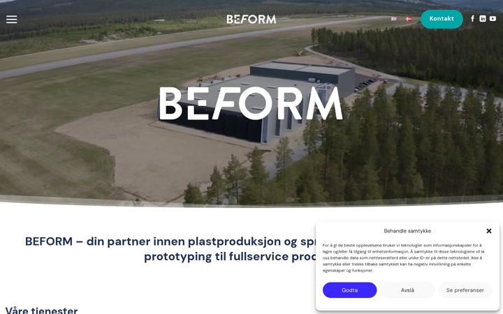 Screenshot of beform.no