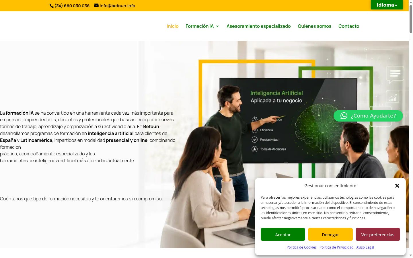 Screenshot tal-banner tal-kunsens muri qabel kwalunkwe interazzjoni