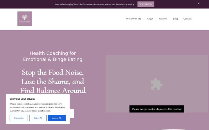 Snimka zaslona za befreehealthcoaching.co.uk