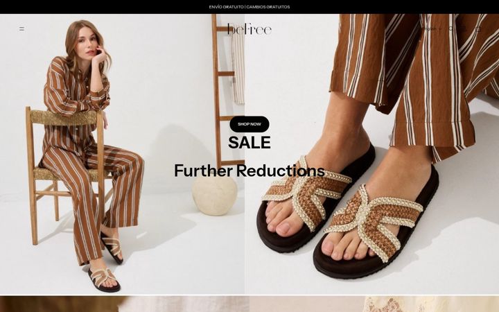 Kuvakaappaus sivustosta befreeshoes.es